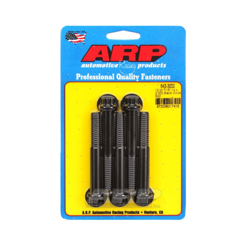 Set de șuruburi și piulițe universale ARP 7/16-14 – Black Oxyde, 12 capete, x5 - ARP-643-3000 - 643-3000 - 3666618193663